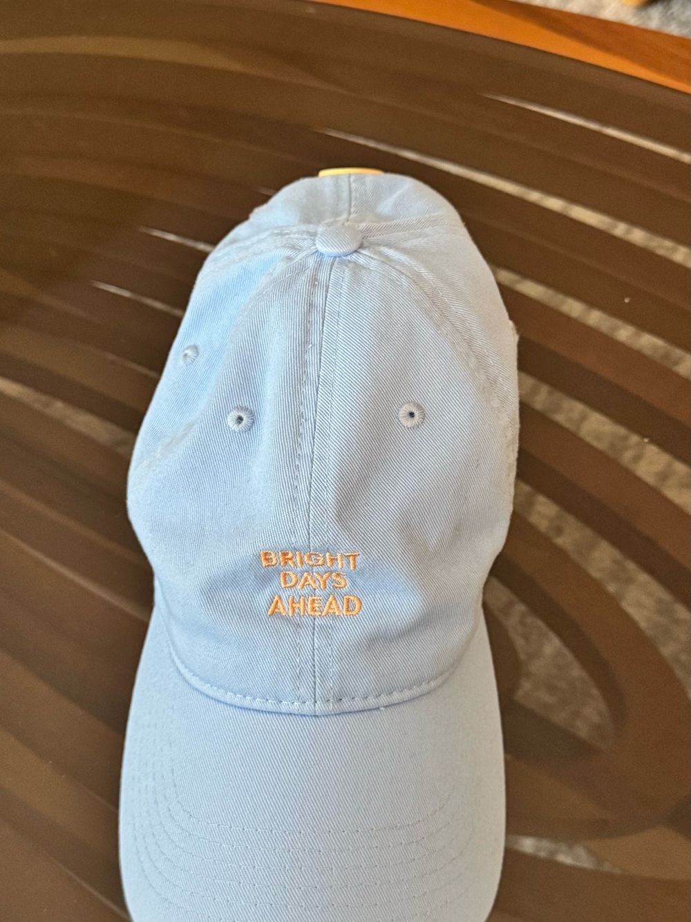 Drunk Elephant Light Blue Baseball Cap with Orange Embroidery